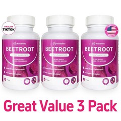 3PCS Rosabella Organic Beet Root 60 Capsules Natural Energy Boost Blood Pressure