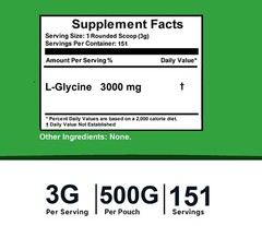 High Quality Glycine Pure Powder 1lb (500 grams)- Non-GMO, Gluten Free