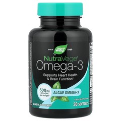 2 X Nature’s Way, NutraVege�, Omega-3, Fresh Mint, 500 mg, 30 Softgels