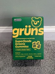 NEW Gruns Superfoods Greens Gummies 12 Daily Packs Exp 01/2027 Clean Ingredients