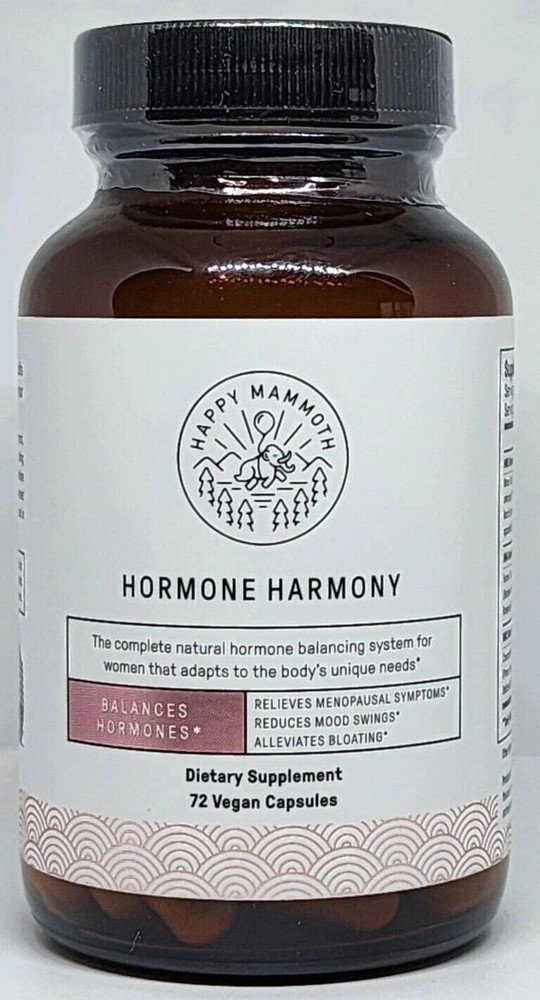 New Happy Mammoth Hormone Harmony Natural Hormonal Support for Women 72 Capsules