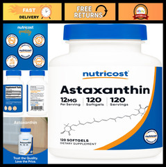 Astaxanthin 12mg Softgels – Non-GMO, Gluten-Free, 120 Count, 4 Month Supply