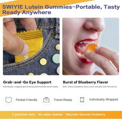 SWIYIE Lutein Gummies – Eye Health Support with Lutein & Zeaxanthin, 60 Gums NEW
