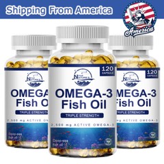 Omega 3 Fish Oil Capsules 3x Strength 2500mg EPA & DHA, Highest Potency 360PCS