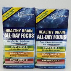 2 Pack – Applied Nutrition Healthy Brain All-Day Focus 50 Tablets/Box Exp 12/26