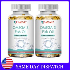 2X Omega 3 Fish Oil Capsules Triple Strength Joint Support 3600 mg EPA & DHA