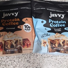 Javvy Protein Coffee Powder 2-Pack 12.6 oz Caramel & French Vanilla, No Sugar
