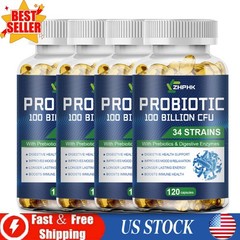 100 Billion CFU Probiotic Softgels -Support Gut Digestive Health Relief Bloating
