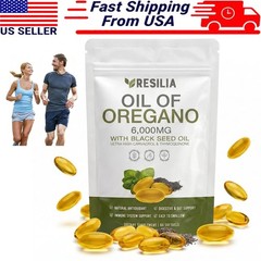 3X Resilia Oil of Oregano 6000mg with Black Seed Oil Softgels – 60 Capsules