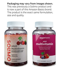 Amazon Basics Adult Multivitamin Gummies, Mixed Berry & 150 Count (Pack of 1)