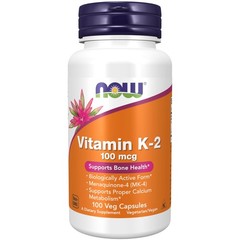 NOW Foods Supplements, Vitamin K-2 100 100 Count (Pack of 1), Green/Brown