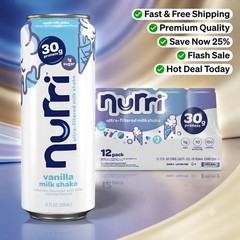 Nurri Vanilla Ultra Filtered Milkshake 30g Protein 11 fl oz 12 Pack Drinks