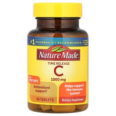 2 X Nature Made, Vitamin C with Rose Hips, Time Release, 1,000 mg, 60 Tablets