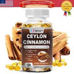 120pcs Pure Cinnamon Capsules, True Sri Lanka Certified Organic Ceylon Cinnamon