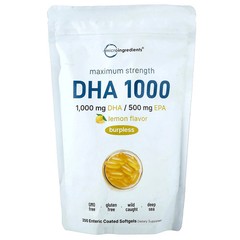 2 X Micro Ingredients, DHA 1000, Lemon, 200 Enteric Coated Softgels