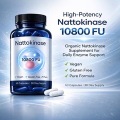 1-3X Nattokinase Supplement – 10800 FU 60 Capsules Per Serving HOT 2026