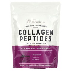 2 X Live Conscious, Collagen Peptides, Unflavored, 7.8 oz (220 g)-worldwide