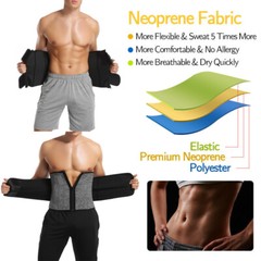 MEN Fajas Colombianas para Hombres Waist Trainer Sweat Belt Neoprene Body Shaper