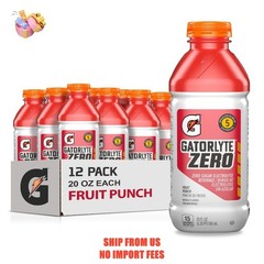 (12 pack) Gatorade Gatorlyte Fruit Punch Electrolyte Sports Drink, 20 fl oz Bott