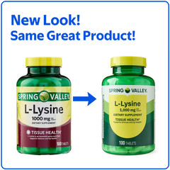 Spring Valley L-lysine Tablets 1000 mg 100 Tablets Fresh Stock Free Shipping