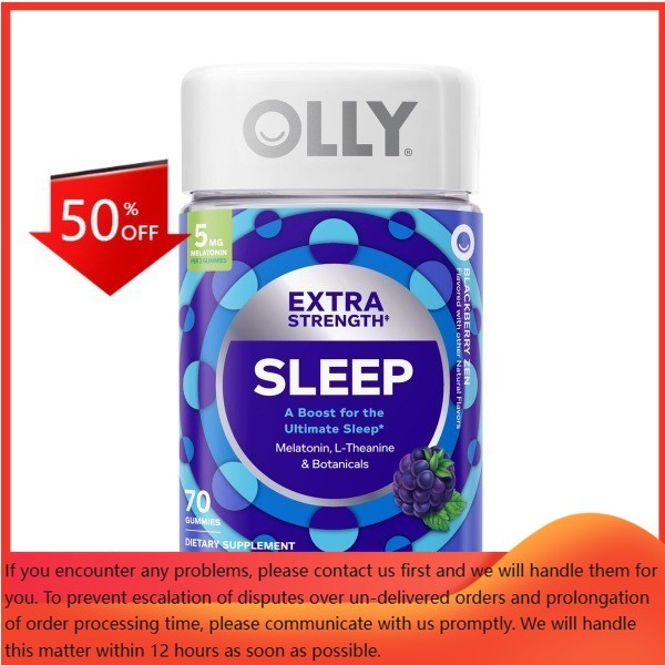 OLLY Extra Strength Sleep Gummies with 5mg Melatonin – Blackberry Zen – 70ct