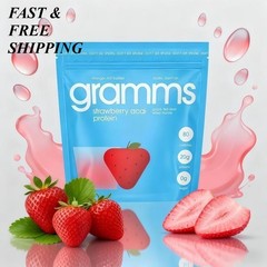 Gramms Grass-Fed Whey Isolate Clear Protein Strawberry Acai Sugar/Lactose Free