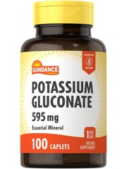 Sundance Potassium Gluconate 595mg | 100 Count | 100 count (Pack of 1)