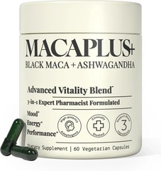 MACAPLUS+ Black Maca Root + Ashwagandha Advanced Vitality Supplement (60ct)