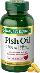 Nature’s Bounty Fish Oil Omega 3 Supplements – Supports Heart Health, 1200 Mg Fi
