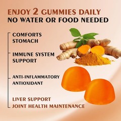 Turmeric Gummies, Joint & Muscle Relief + Immune Support, Natural Pineapple Flav