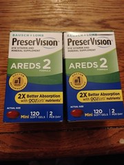 Lot of 2 | PreserVision AREDS 2 (120×2= 240 Mini Soft gels ) EXP 11/2027