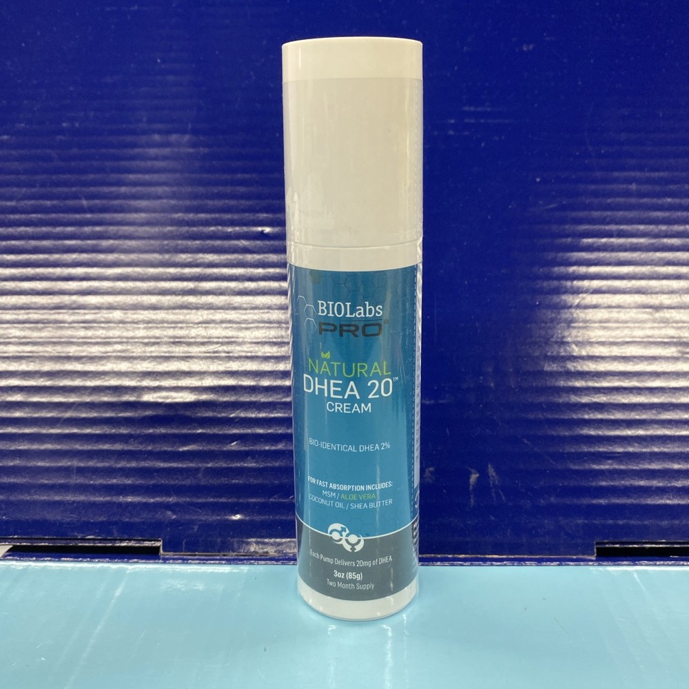 Bio Labs Pro Natural DHEA 20 Cream Bio-identical Supplement 3 Oz