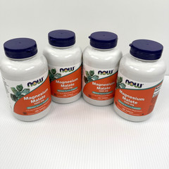 Lot 4 Now Foods Magnesium Malate 1000 mg 180 x 4 = 720 Tablets Best by: 08/2029