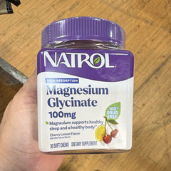 Natrol Magnesium Glycinate 100mg Soft Chews Cherry Lemon 30ct Non-GMO Vegetarian
