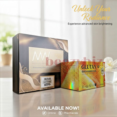 GLUTA + Miracle White Booster Whitening Plus+ Combo set + free gifts detox tea