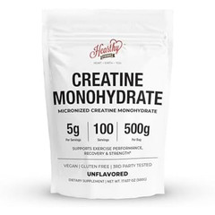 HEARTHY FOODS Creatine Monohydrate Micronized Powder 500G – 100 Servings, 5000mg