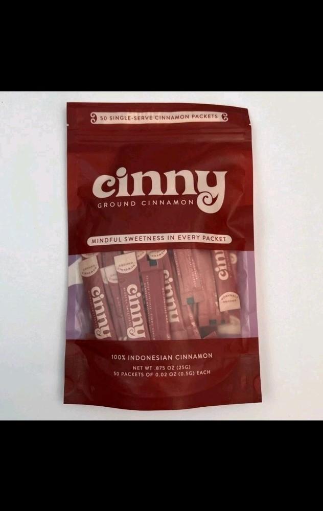 CINNY 50 Single-Serve Packets Ground Cinnamon 0.02 Oz Per Packet Sealed