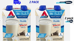 Atkins Protein Shake Creamy Vanilla, Keto Friendly, Gluten Free, 8 Ct- Free Ship