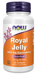 NOW Royal Jelly 1000 mg with 10-HDA – 60 Softgels 10/2026EXP