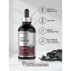 Nascent Iodine 325mcg 4oz Organic Liquid Supplement Non-GMO Gluten Free USA