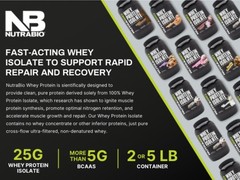 NutraBio WHEY PROTEIN ISOLATE 2 lb (30 Servings) Cinn Sugar Donut BEST BY 10/26