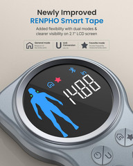 RENPHO Smart Scale with 8 Electrodes Larger Platform, Smart Tape with Large Disp