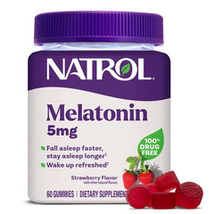 Natrol® Melatonin Gummies, Sleep Support for Adults, Strawberry Flavor, 5 mg, 60