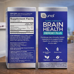 Qunol Extra Strength Brain Health Memory Plus Supplement, 60 Tablets Exp 6/2027