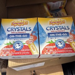 Emergen-C Crystals ON THE GO Strawberry Burst 500mg Vitamin C 60 Count 2 PACK