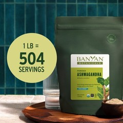 Banyan Botanicals Organic Ashwagandha Root Powder–1lb 16 Ounce (Pack of 1)
