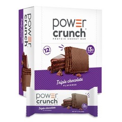 Power Crunch Protein Wafer Bars High Protein Snacks Triple Chocolate, 1.4oz 12ct