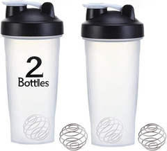 2 Pack 28 Oz Shaker Bottles for Protein Mixes, Protein Shaker Bottle with Stainl