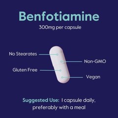 Bestvite Benfotiamine 300mg (120 Vegetarian Capsules) (2-Pack)-No Stearates