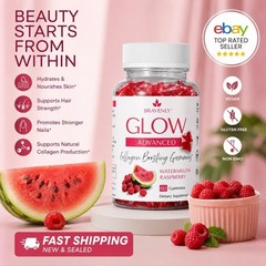 Bravenly Global Glow ADVANCED-60 Collagen Boosting Gummies New Sealed Exp 05/27
